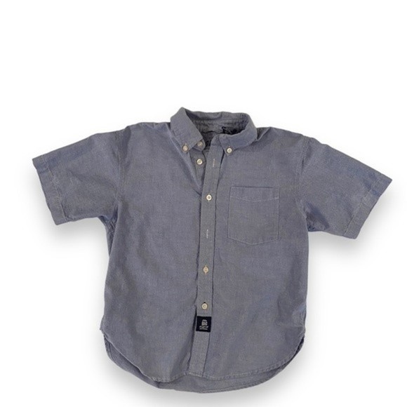 Gap Youth Boys Blue Short Sleeve Button Down Shirt | Size Medium (7/8) - Picture 2 of 5